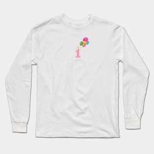 Happy first birthday colorful balloon Long Sleeve T-Shirt